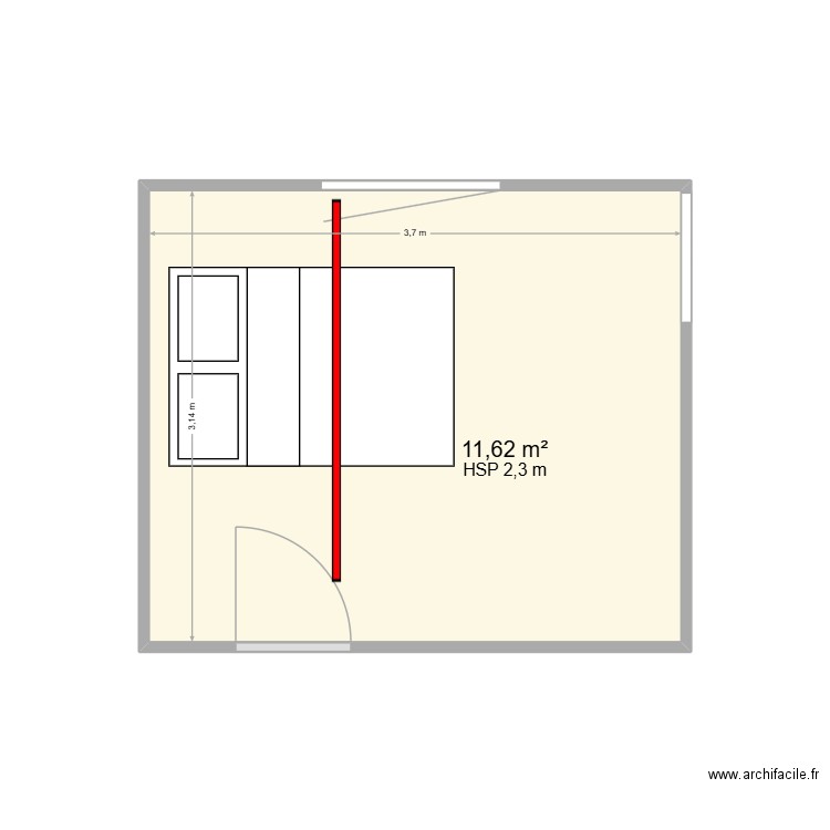 GRAS Joel 64. Plan de 1 pièce et 12 m2