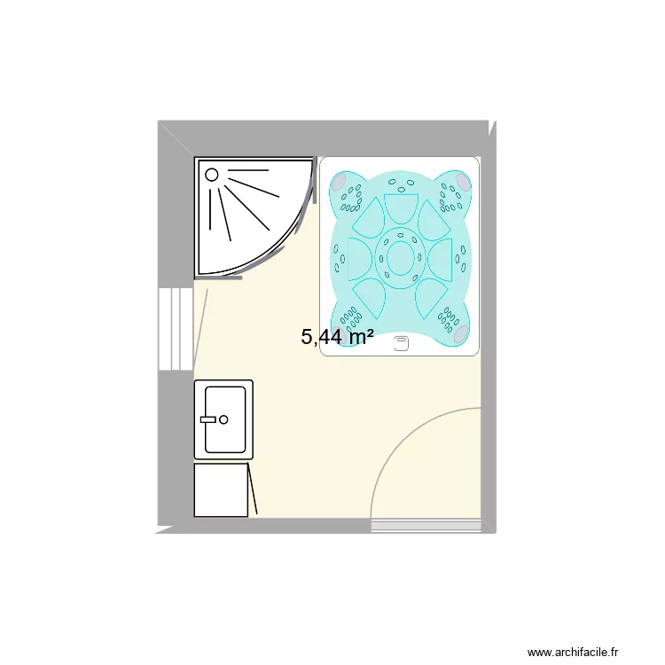 salle de bain. Plan de 1 et 5 m² salle de bain. Plan de 1 et 5 m²
