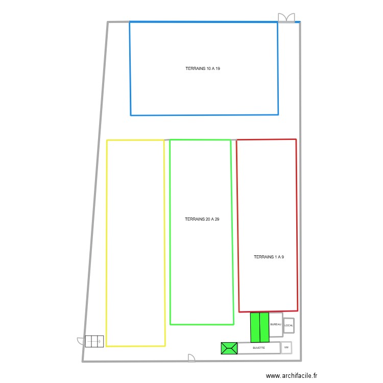 boulodrome 2026. Plan de 7 pièces et 196 m2
