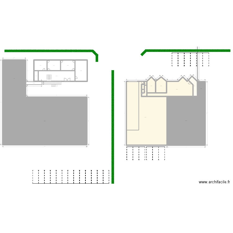 extension. Plan de 20 pièces et 1550 m2