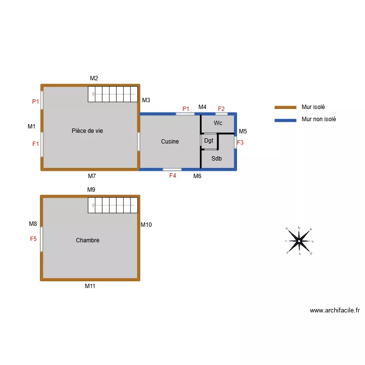 Bernarn lile dyeu ker borny dpe. Plan de 6  et 28 m²