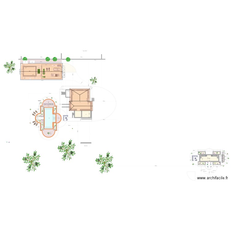 Piscine2. Plan de 27 pièces et 471 m2