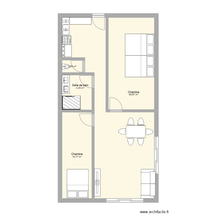 plan 2. Plan de 4 pièces et 66 m2