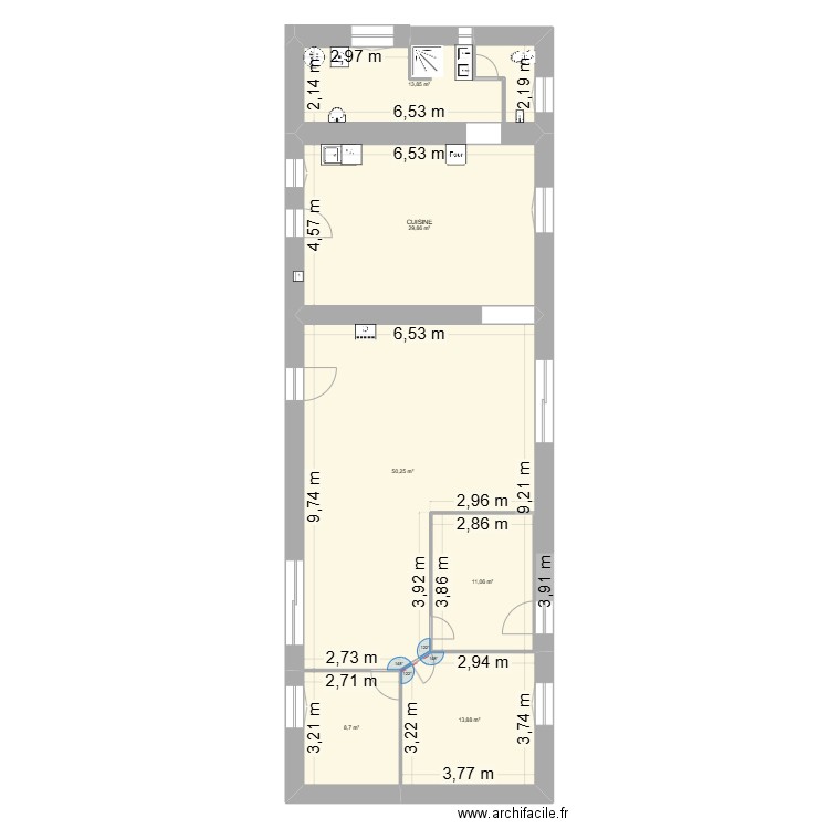 plan maison buz. Plan de 6 pièces et 128 m2