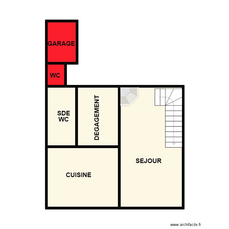 HABLAINVILLE RDC. Plan de 6 pièces et 39 m2