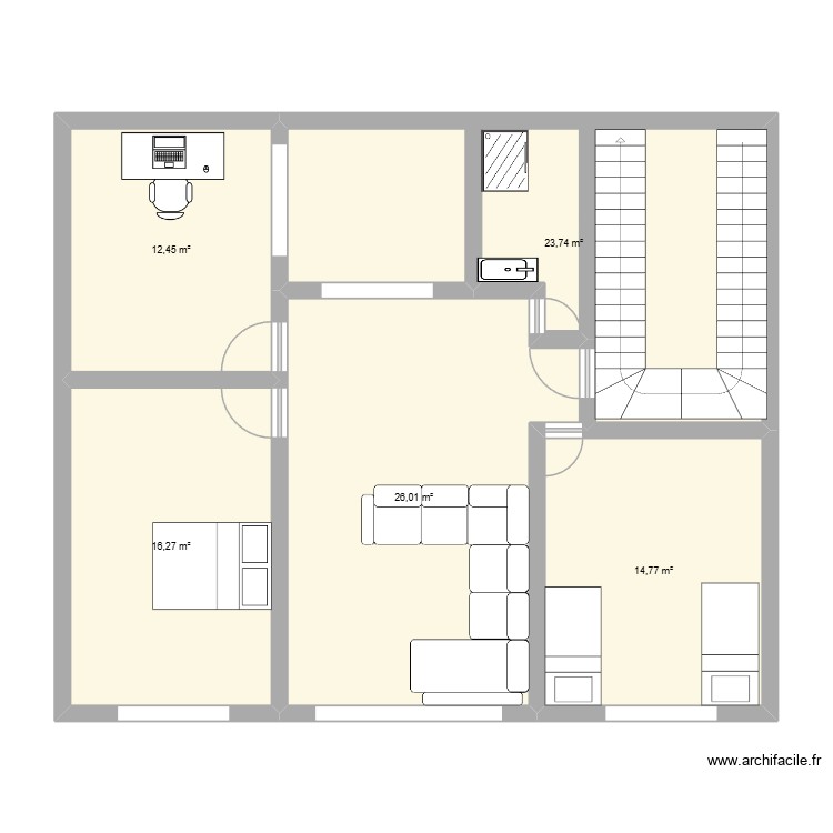 plan dar r+1. Plan de 0 pièce et 0 m2