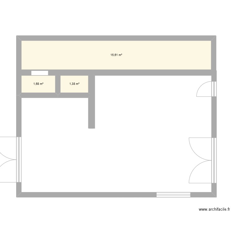 fougeres. Plan de 3 pièces et 19 m2