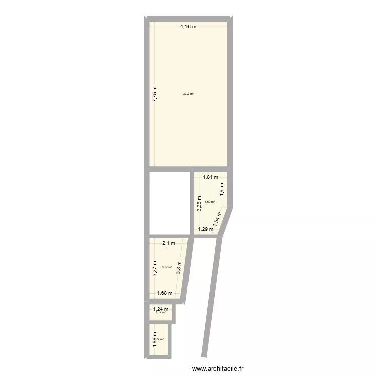 de dessus. Plan de 5 et 47 m² de dessus. Plan de 5 et 47 m²