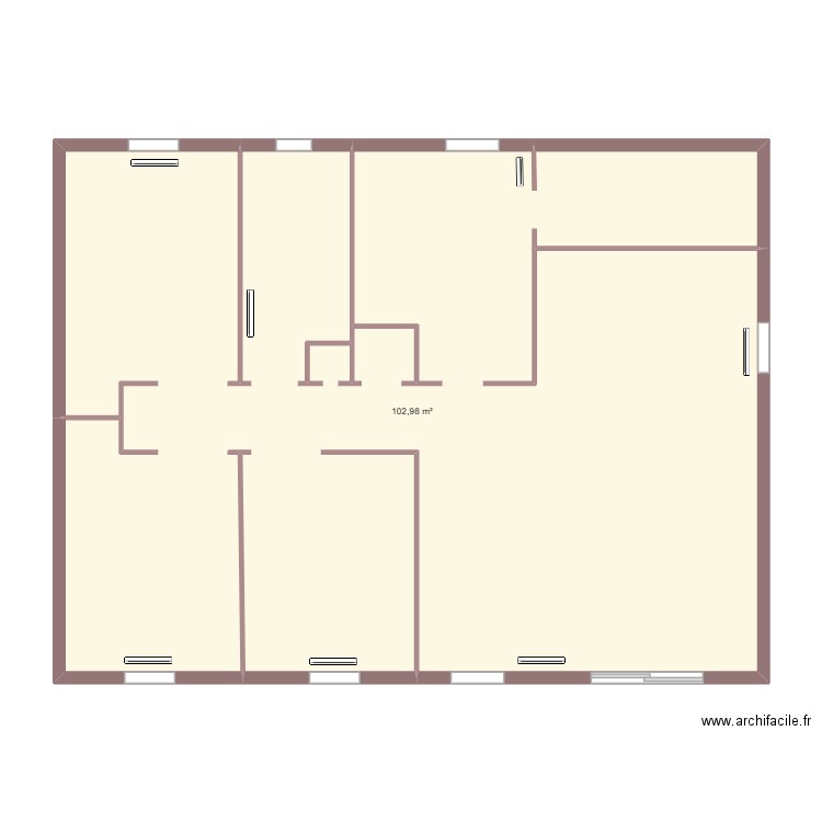 maison. Plan de 1 pièce et 103 m2