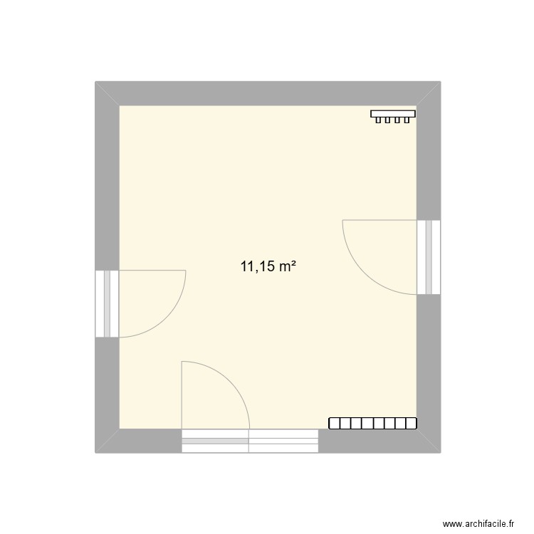 buanderie existant. Plan de 1 pièce et 11 m2