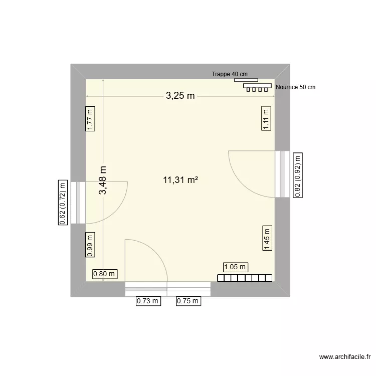 buanderie existant. Plan de 