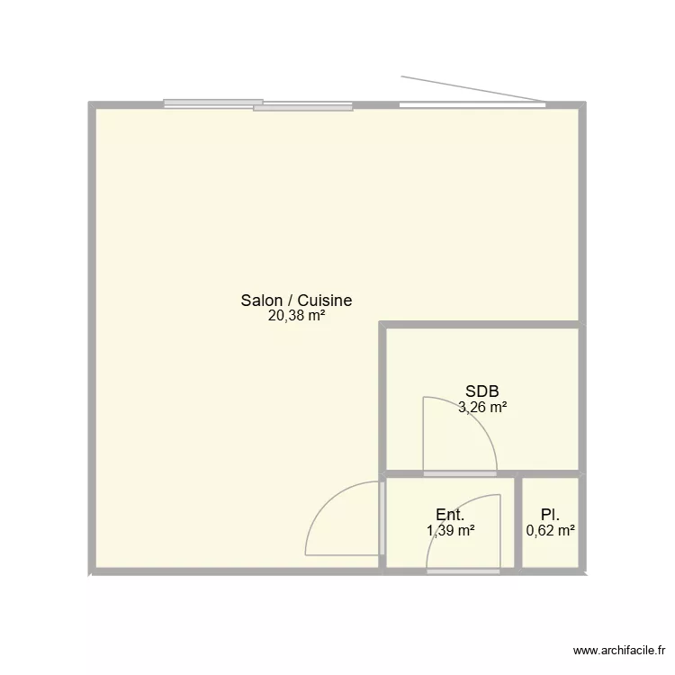 trajet bellier. Plan de 4  et 26 m²