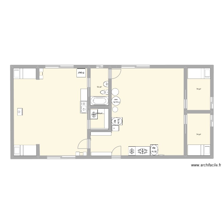 chalet 1260. Plan de 4 pièces et 114 m2