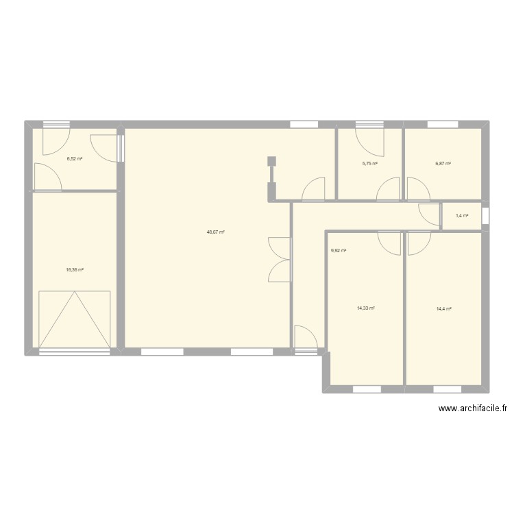 yanis plan 2. Plan de 9 pièces et 124 m2