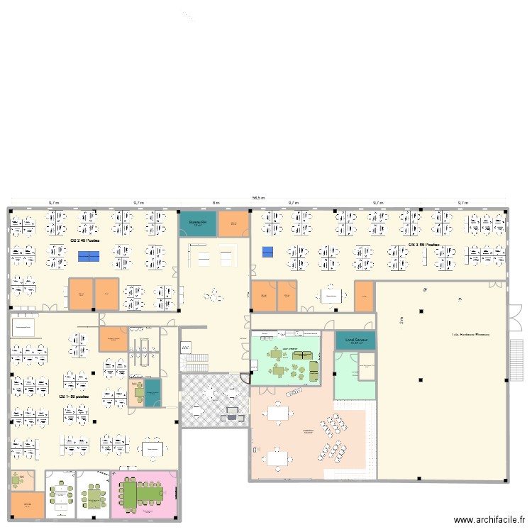 07/25 Plan R+1 V8. Plan de 24 pièces et 2012 m2