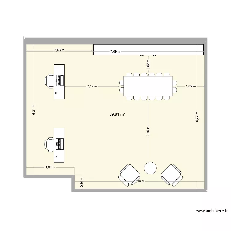 V2-. Plan de 1  et 40 m²