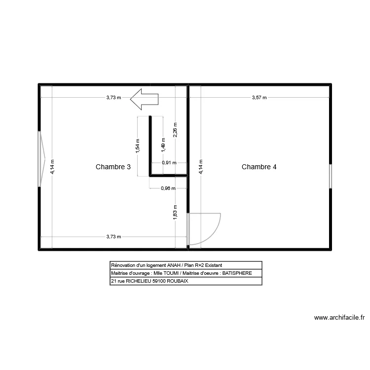 PLAN R+2 EXE TOUMI. Plan de 2  et 30 m²