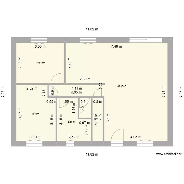 Flogny 2. Plan de 6  et 78 m²