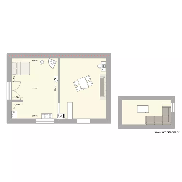 dfdf. Plan de 3 Pièces et 82 m²