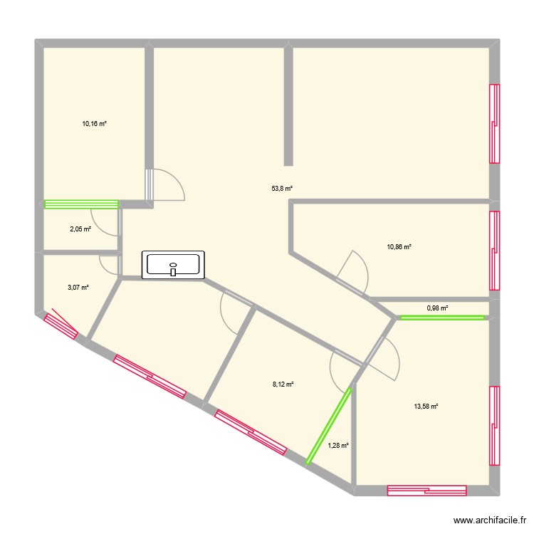 Bz1. Plan de 0 pièce et 0 m2