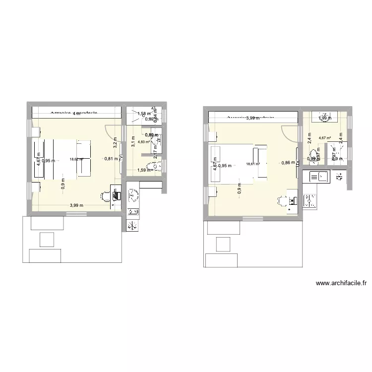 BUNGALOW 4.7 def Yllan elec. Plan de 4  et 47 m²