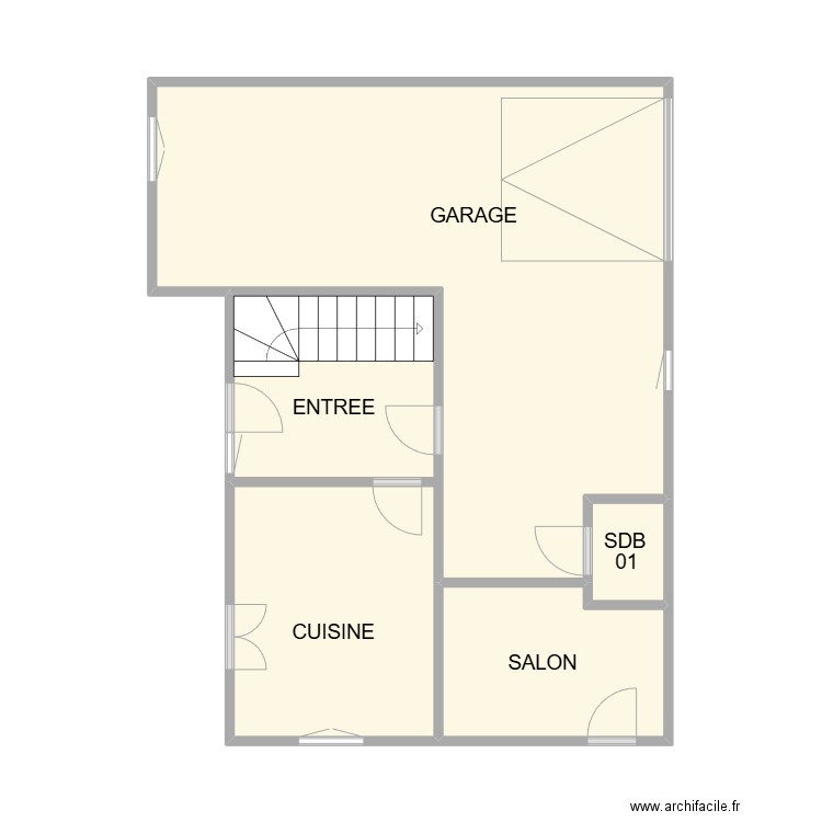 PLAN RDC GENERAC. Plan de 4 pièces et 43 m2