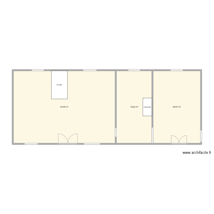 44 2025. Plan de 3 pièces et 81 m2