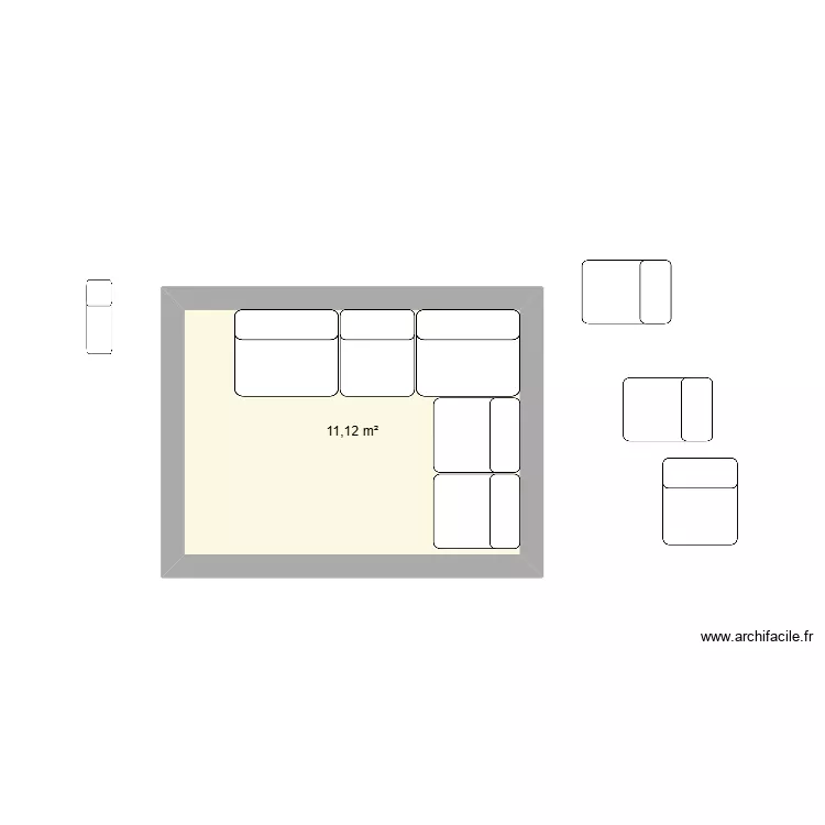 Thomas bis. Plan de 1 pièce et 11 m²