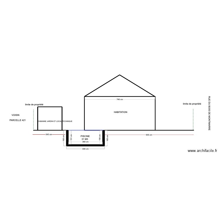 dp 3 autre vue. Plan de 2 pièces et 15 m2