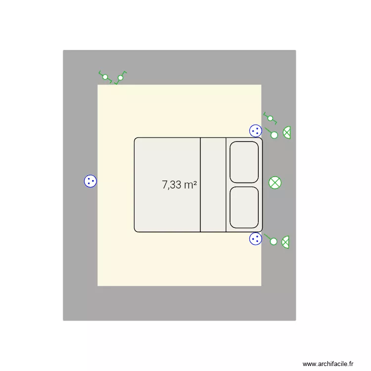 Mezzanine. Plan de 1 Pièce et 7 m²