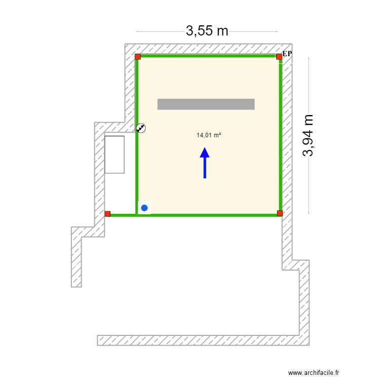 Robert Power- Praia da Luz. Plan de 1 pièce et 14 m2