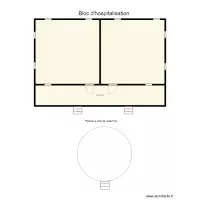 Vue en plan du bloc d'hospitalisation CS POSSOTOME