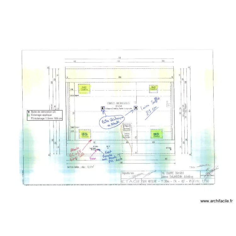 DUJARDIN ELEC ETAGE. Plan de 