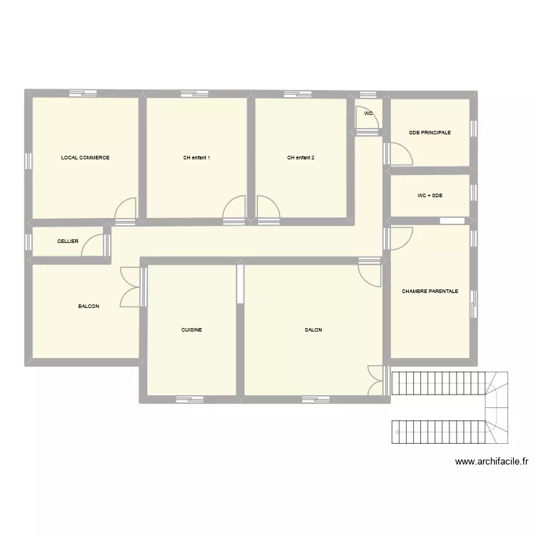 MAISON R+1 BAMBO. Plan de 11  et 139 m²