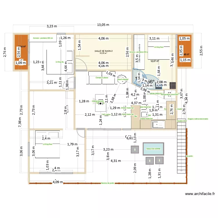CHALET TARAVAO. Plan de 4  et 27 m²