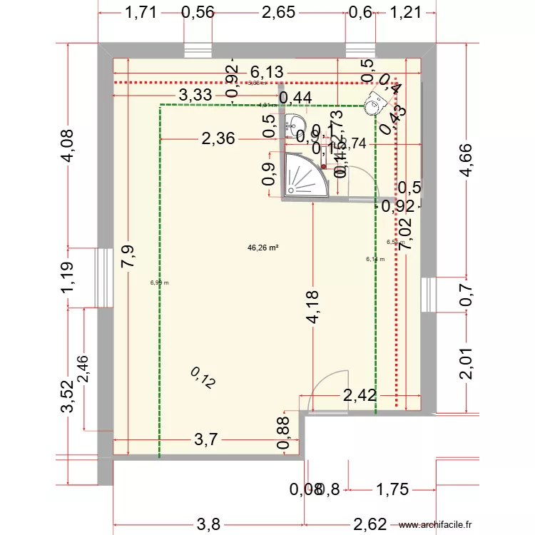 LOFT-PEPETTE LES BB-MENUISIER. Plan de 1 Pièce et 46 m² LOFT-PEPETTE LES BB-MENUISIER. Plan de 1 Pièce et 46 m²