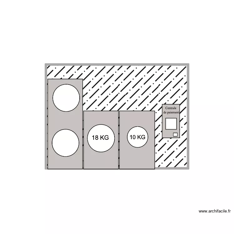 KIOSQUE LAVERIE. Plan de 1 et 7 m² KIOSQUE LAVERIE. Plan de 1 et 7 m²