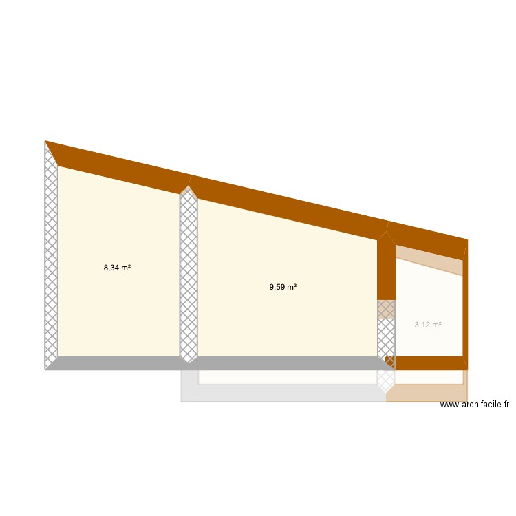 plan initiale. Plan de 23 pièces et 216 m2