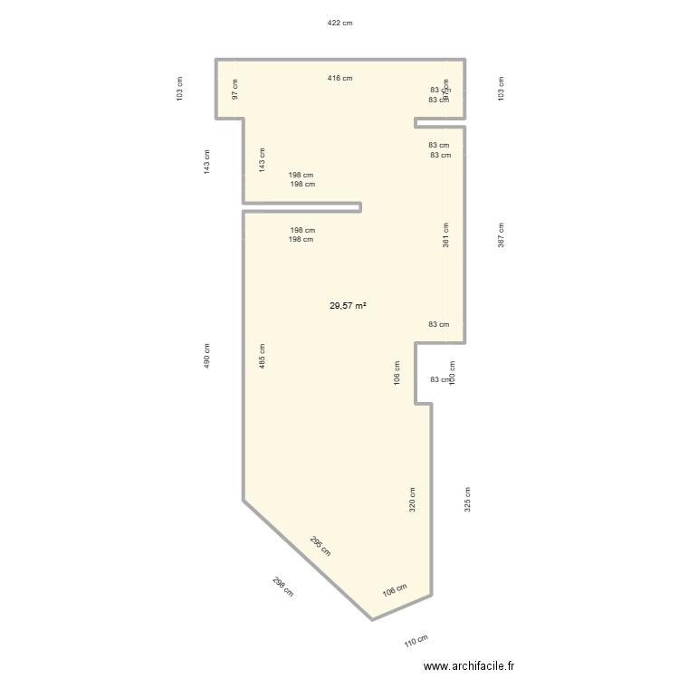 office mercure. Plan de 1 pièce et 30 m2