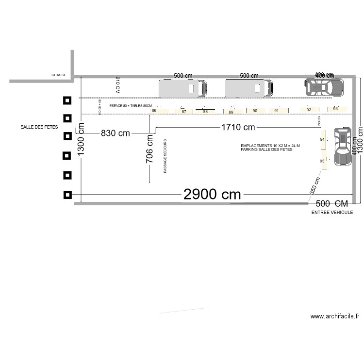 PLAN PARKING SALLE DES FETES . Plan de 0 pièce et 0 m2