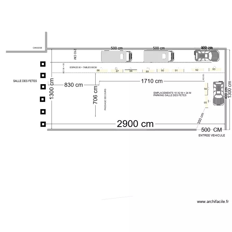 PLAN PARKING SALLE DES FETES . Plan de PLAN PARKING SALLE DES FETES . Plan de
