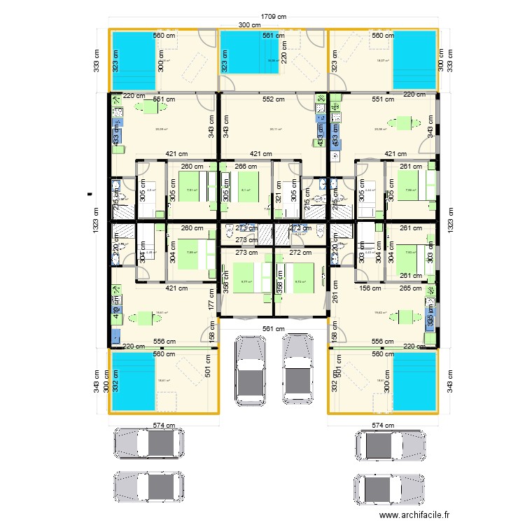 Beauregard parking sept 25/marc 3. Plan de 28 pièces et 293 m2