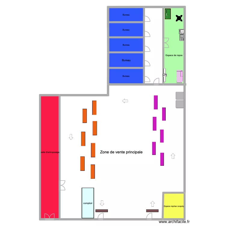 sch&eacute;ma d'implantation. Plan de 10  et 505 m²