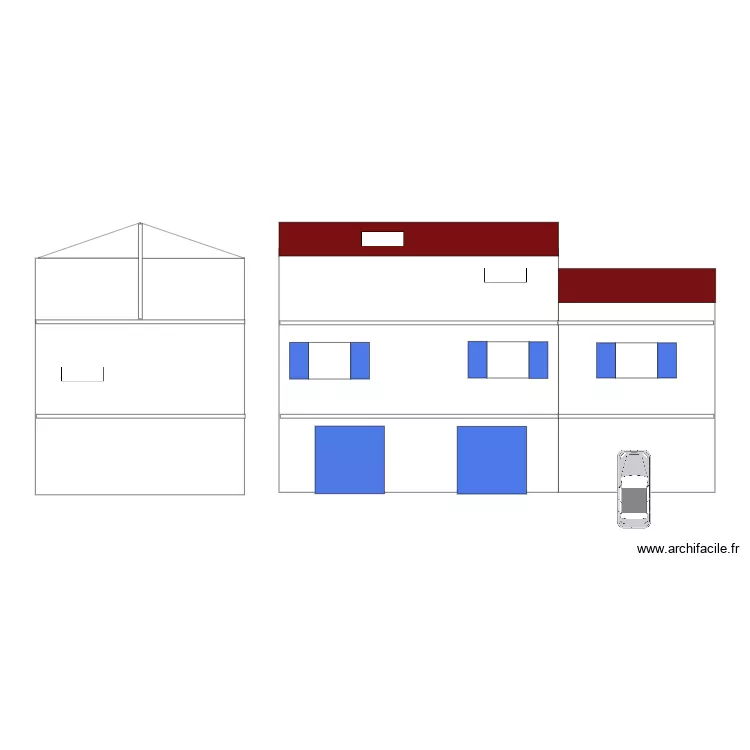 projet perussonne façade. Plan de projet perussonne façade. Plan de