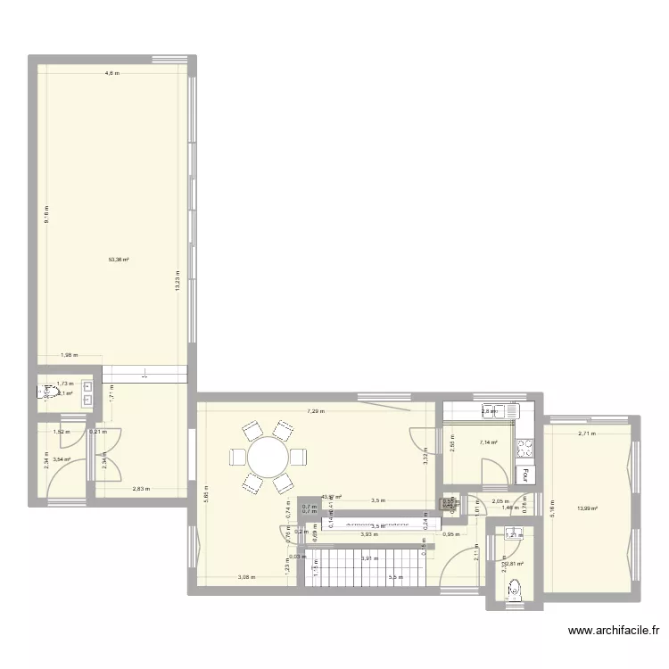 Bussière new travaux nu 002. Plan de 8 Pièces et 127 m² Bussière new travaux nu 002. Plan de 8 Pièces et 127 m²