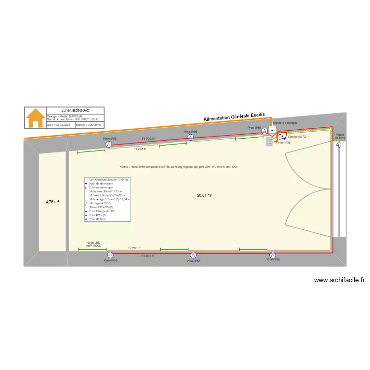 Grange Nathalie v4. Plan de 2 pièces et 56 m²