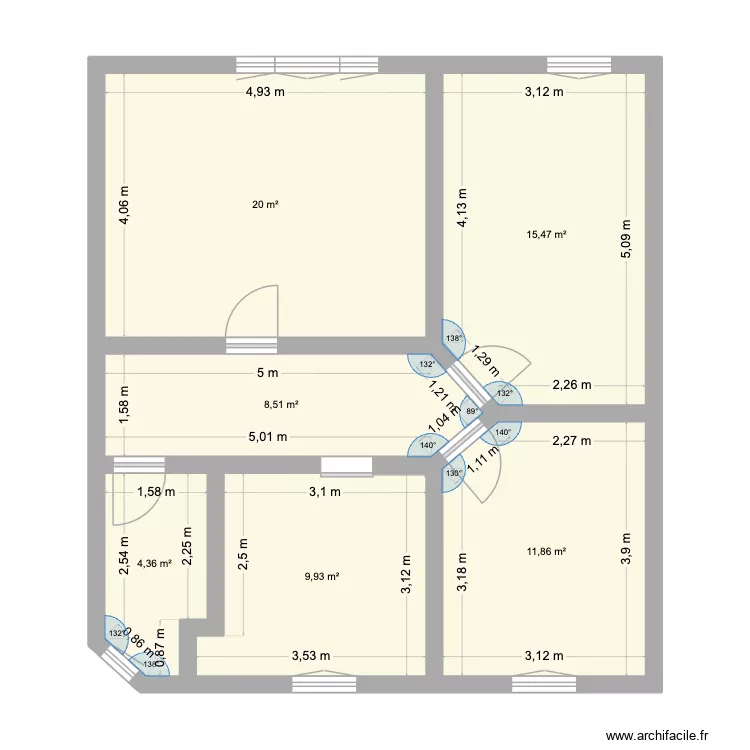 Chez Moi. Plan de 6  et 70 m²