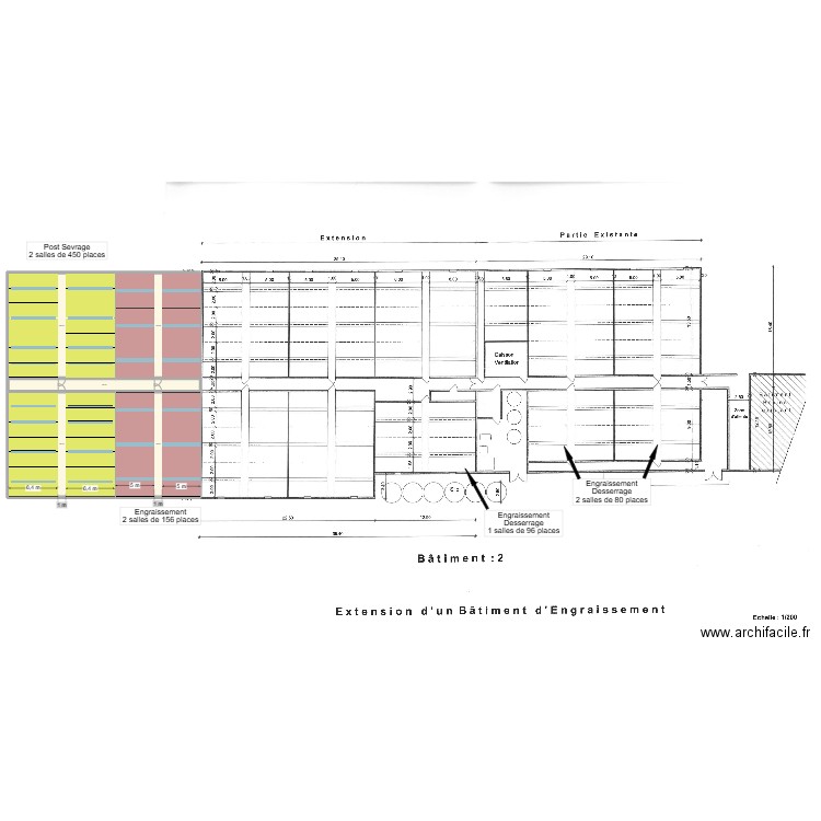 GAEC de la RIcorne PS-E. Plan de 5 pièces et 708 m2