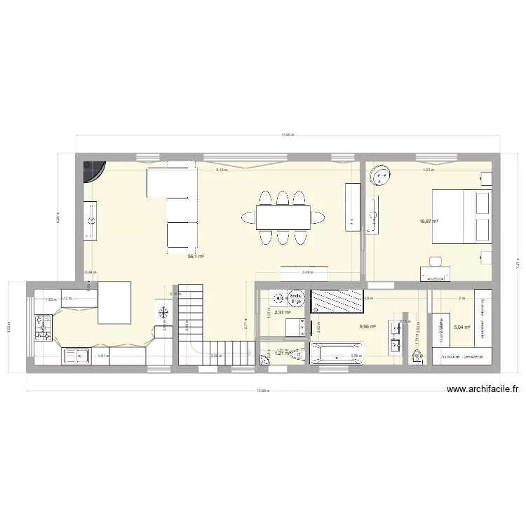 MAISON EMILIE QUOTES MODIF FENETRES. Plan de 6 et 91 m² MAISON EMILIE QUOTES MODIF FENETRES. Plan de 6 et 91 m²