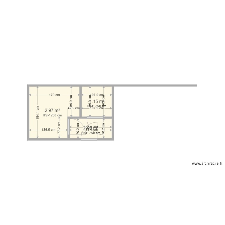 9 hyacinthe faure. Plan de 3 pièces et 5 m2